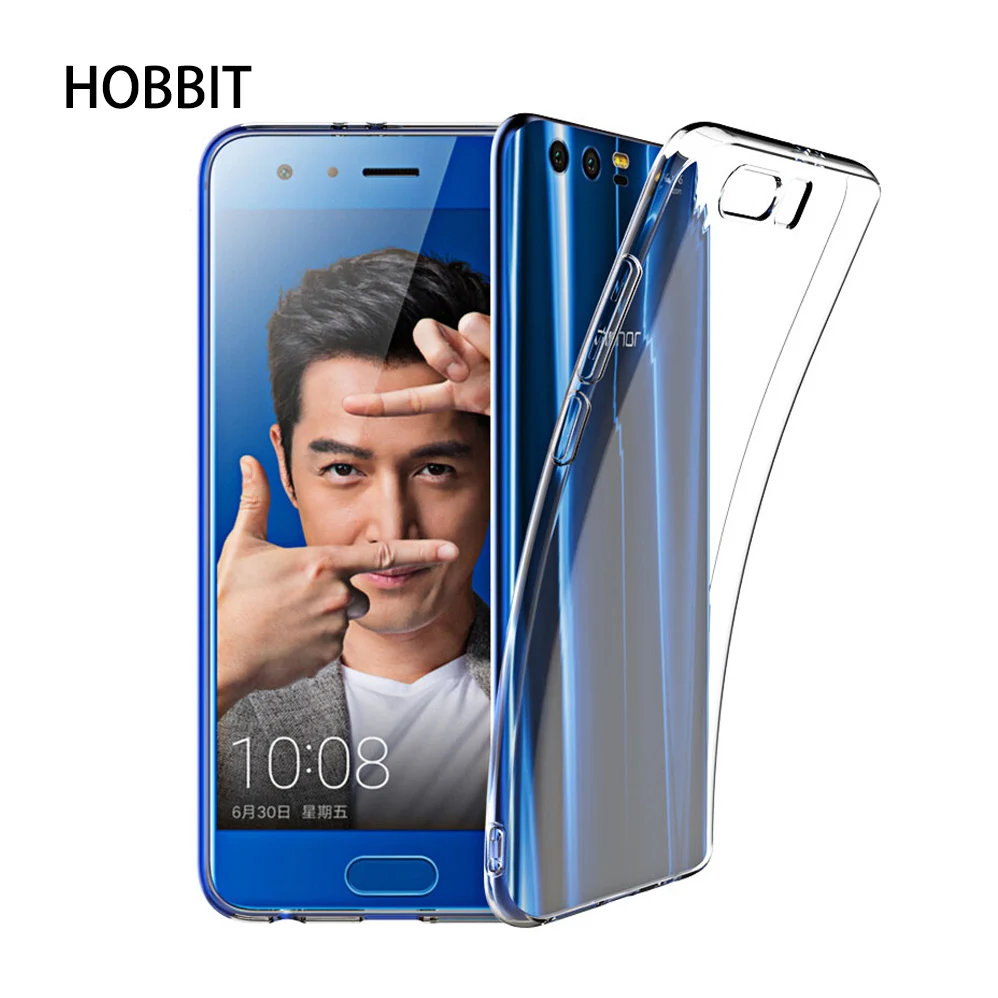 100% Официальный для Huawei Honor 9 ТПУ прозрачный мягкий чехол задняя крышка Силиконовая крышка Чехлы для мобильных телефонов для Honor9