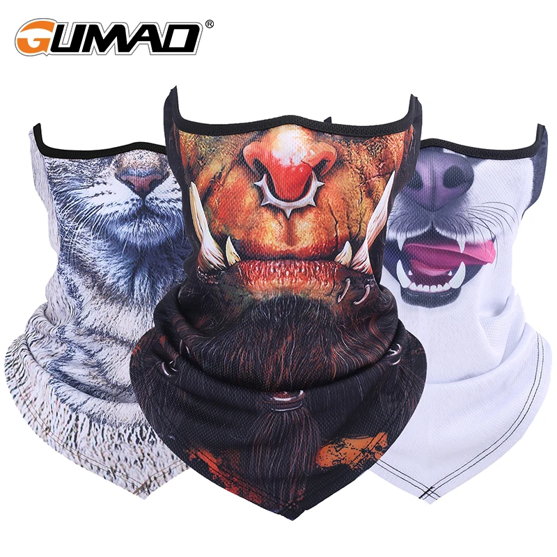 

3D Cat Dog Bandana Half Face Mask Warmer Neck Gaiter Thermal Face Shield Bike Ski Hiking Cycling Sport Balaclava Scarf Men Women