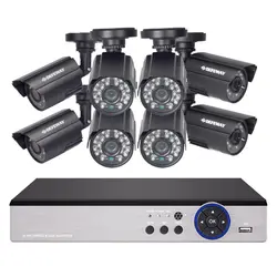 Defeway HD 1080n P2P 16-канальный видеонаблюдения Системы Товары теле- и видеонаблюдения dvr комплект 8 шт. Открытый ИК Ночное видение 1.0 МП CCTV Системы