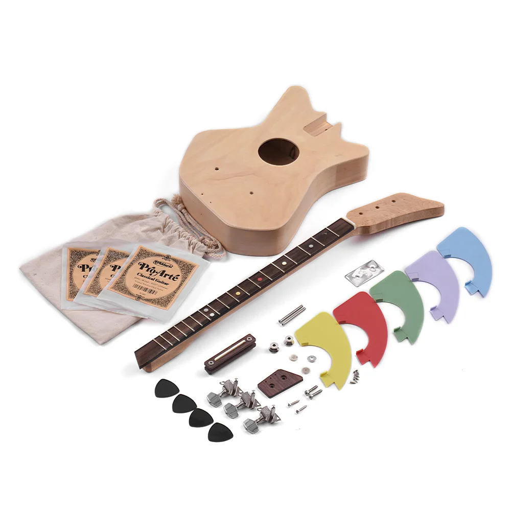 30 Inch Unfinished DIY 3 String Acoustic Guitar Kit Birch Wood Body
