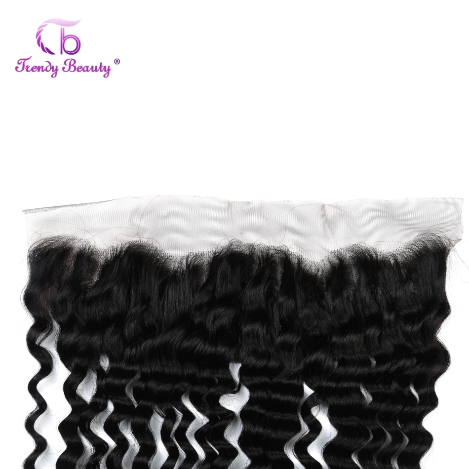 Trendy Beauty Brazilian Deep Wave 13*4 Ear to Ear Free Part Lace Frontal Closure 100% Human Hair Natural Black 10-20 Inches Trendy Beauty Brazilian Deep Wave 13*4 Ear to Ear Free Part Lace Frontal Closure 100% Human Hair Natural Black 10-20 Inches