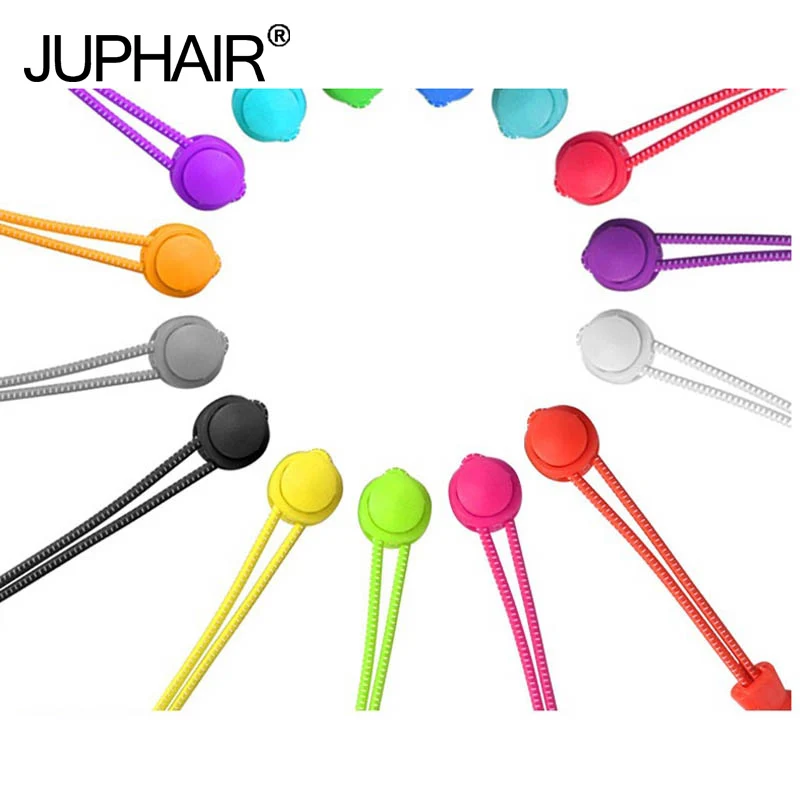 

1 Pair Lace Lazy Shoelace Strings Rubber Adjustable Round Colored Fashion Lace Color Rope Adult Child Safety Elastic Lace-free