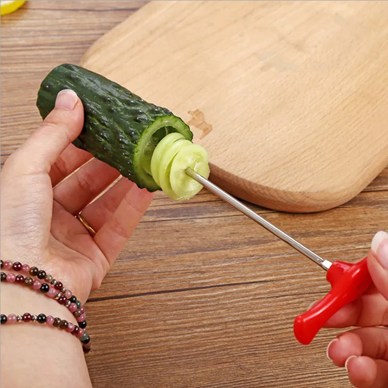 

Vegetables Spiral Knife Carving Tool Potato Carrot Cucumber Chopper Manual Spiral Screw Slicer Cutter Spiralizer Kitchen Gadget