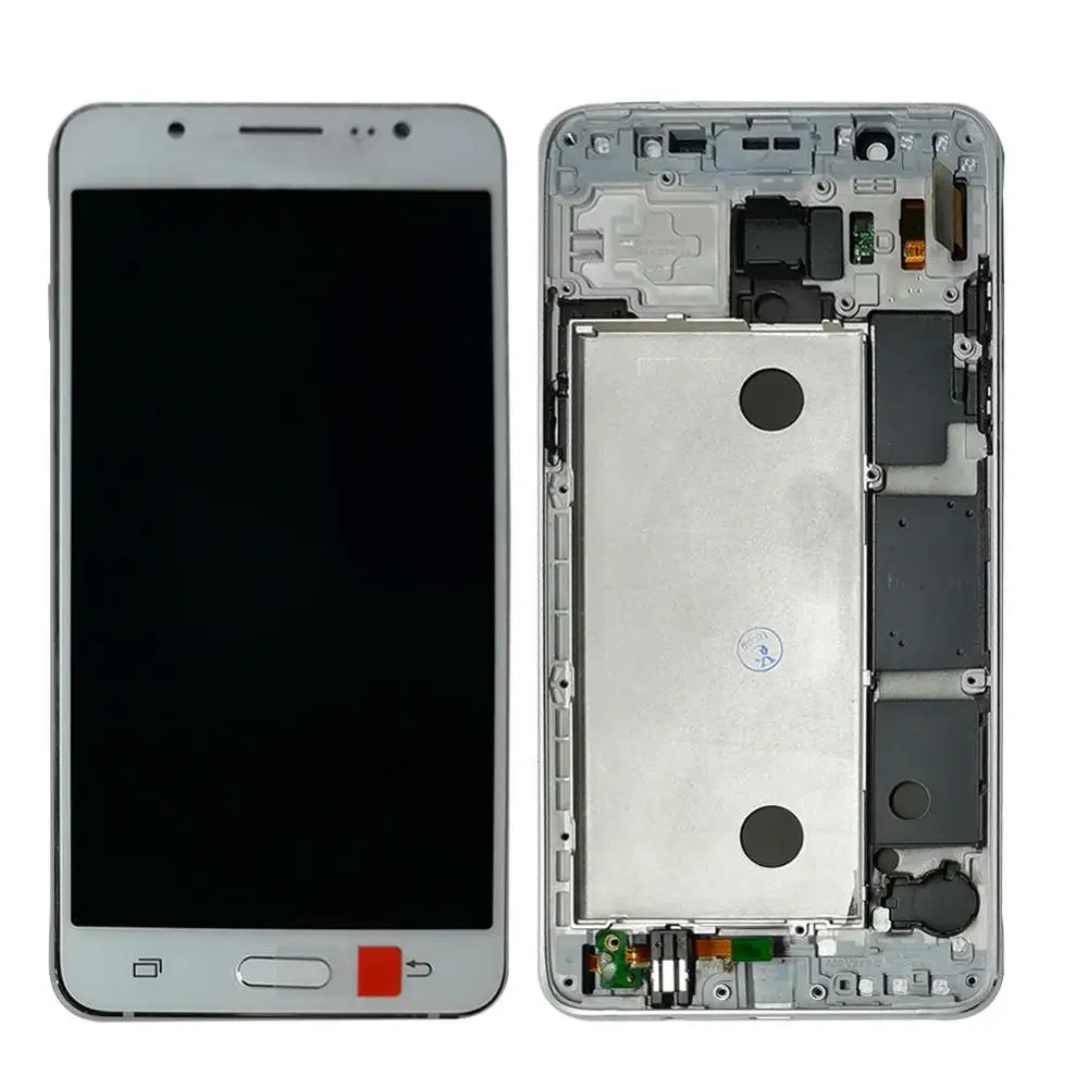 SM-j510FN/F/M/H/DS рамка lcd для Samsung Galaxy J5 j510 J510FN J510F J510M J510H дисплей кодирующий преобразователь сенсорного экрана в сборе - Цвет: white W Silver Frame