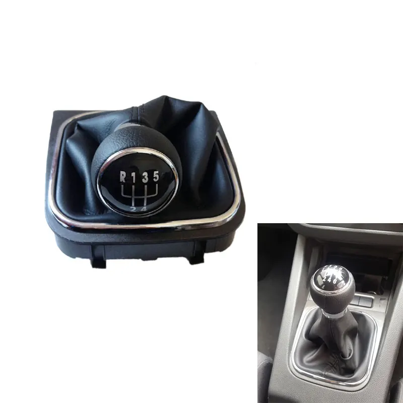 5-Speed-6-Gear-Car-Gear-Shift-Knobs-Stick-Handle-With-Gaitor-Covered-Leather-Knob-For