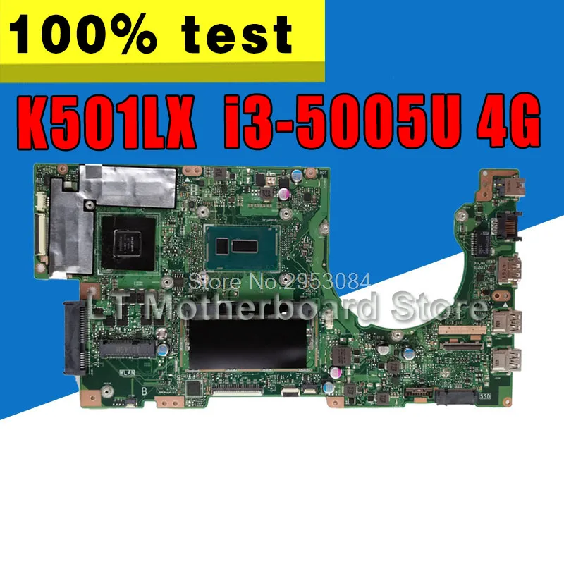 K501LX GTX950M For ASUS K501L K501LB K501LN A501L motherboard with i3 5005U 4G RAM Integrated
