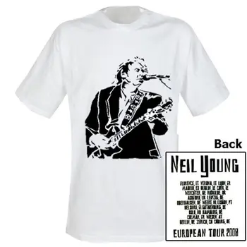 

Neil Young - European Tour - Official Mens T Shirt Funny Short Sleeve Cotton T-Shirt New 2018 Fashion Summer