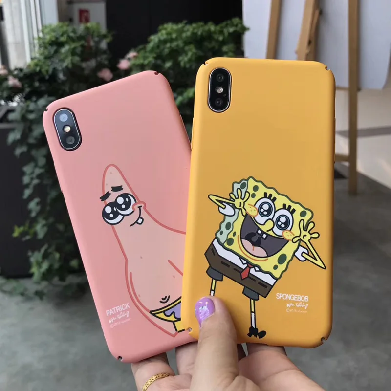 Для iphone XS max SpongeBob серия мультфильм чехол для XR X 8 плюс 7 матовая жесткая оболочка 6 S