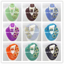 Дизайн хрустальные бусы ювелирный набор толстый многослойный ожерелье набор Африканские свадебные бусы Набор