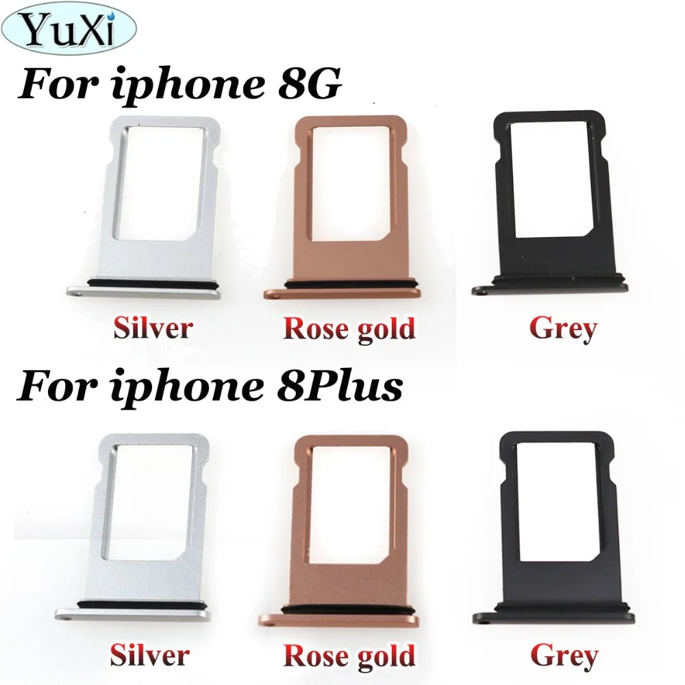 

YuXi 10pcs/lot For iPhone 8 8G 8 Plus 8P Nano Sim Card Tray Sim Tray Holder Sim Adaptor Gold/Silver/Grey