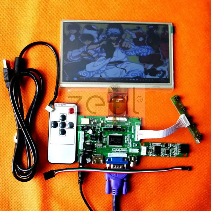 

HDMI/VGA/2AV+Driver Board+Touch Screen+Touch Screen Controller+7" 800*480 LCD Display for car DVD