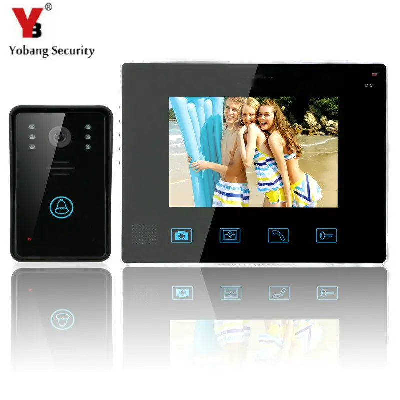 

YobangSecurity Video Door Intercom Entry System 2.4G 9" TFT Wireless Video Door Phone Doorbell Home Security 1 Camera 1 Monitor