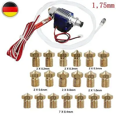 0,2-1,0 мм 19x насадки металлические 12 в экструдер набор для 1,75 мм 3d принтера Горячий Конец головки