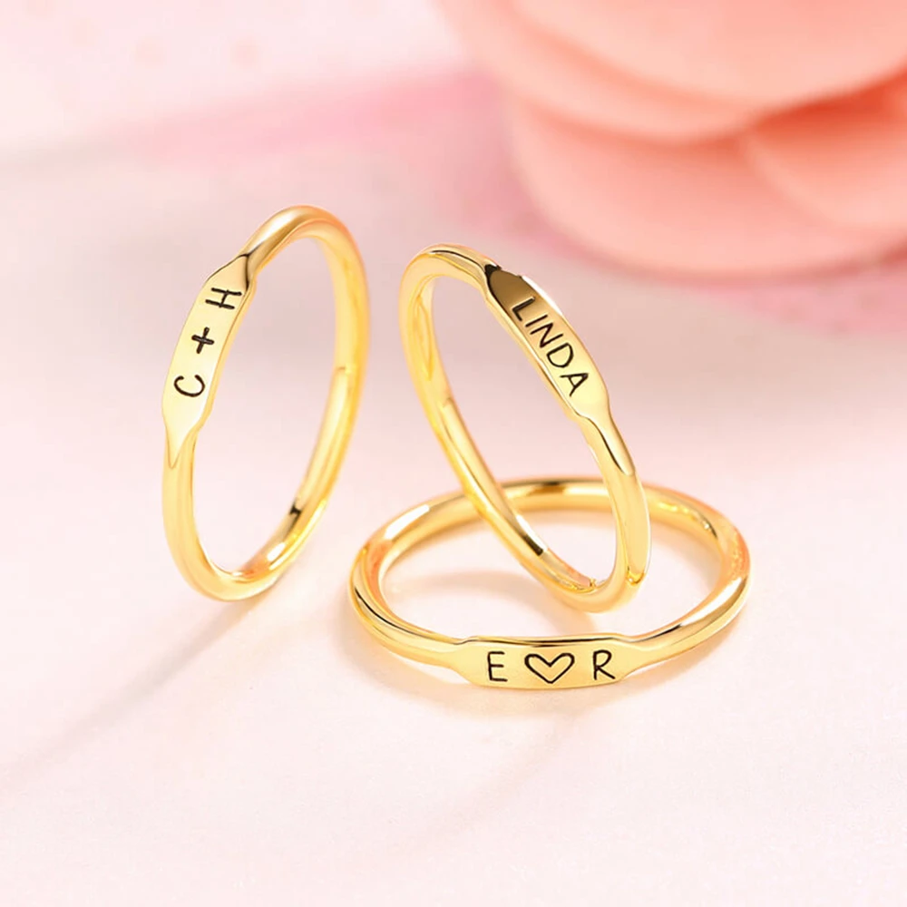 Personalized inspiration Sterling silver Stackable Rings