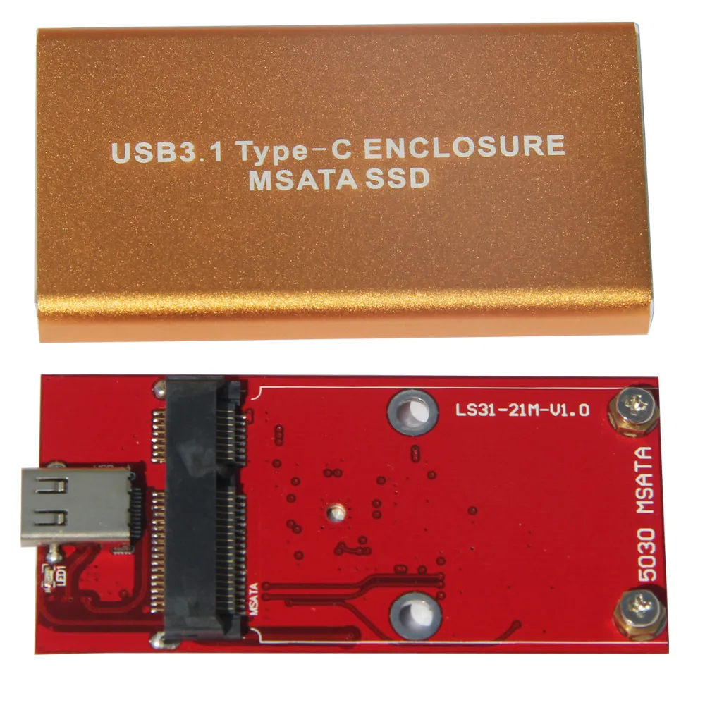  10 Gbps USB 3.1 typ c zu MSATA SSD Gehäuse USB3.1 USB-C zu mini SATA Festplatte adapter mSATA SSD E
