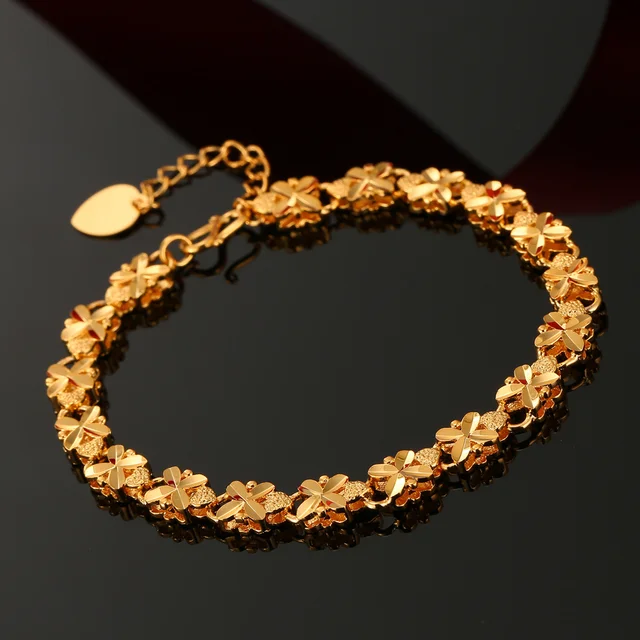 gold bracelets for women real bead chain bracelet charm bangles beaded