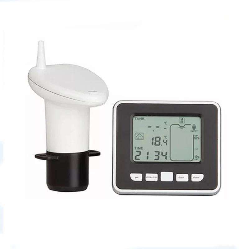 

New Ultrasonic Tank Indicator Water Level Meter Plastic Time Alarm Transmitter Temperature Sensor Low battery Indicator