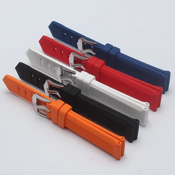 

Silicone Rubber 20mm 21mm 22mm 24mm Watch Strap Band Deployment Buckle Waterproof Watchband with Stainless Steel Buckle fossil