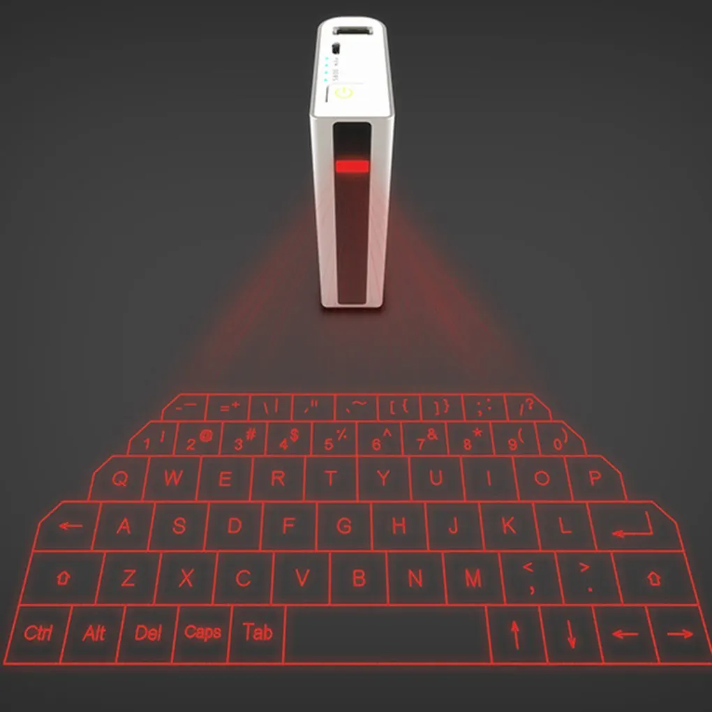 

2 In 1 Virtual Keyboard External Key Projection Keypad Charge Bank Portable Smart Phone Tablet PC Notebook