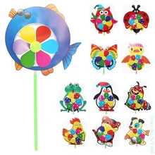 Cartoon Animal Windmill Wind Spinner Pinwheel Home Garden Yard Decor Kids Toys Drop Shipping