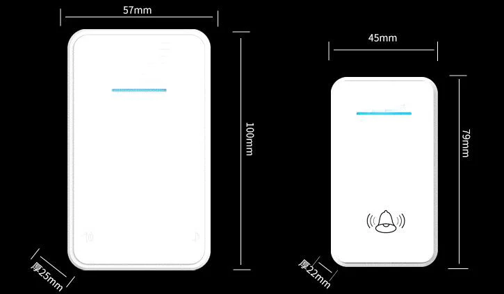 Беспроводной дверной звонок 2 излучатель + 3 приемника и питания от AA дверной звонок на батарейках водонепроницаемый 280 метр дверной звонок