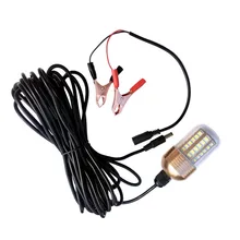 12V 60LED Lure Bait 30W Night Fishing Finder Lamp Light shads fishing LED boat fishing Deep Drop Underwater Aluminum Shell Light 12v underwater submersible night fishing light shad bait lure squid boat lamp 108 led light bulb w 5m ip67 waterproof lamp
