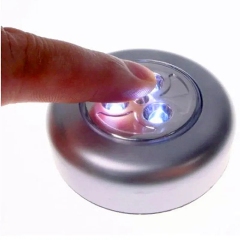 2 Pack LED Battery powered Wireless Night Light Stick Tap Touch wall Lamp Stick on Push Light