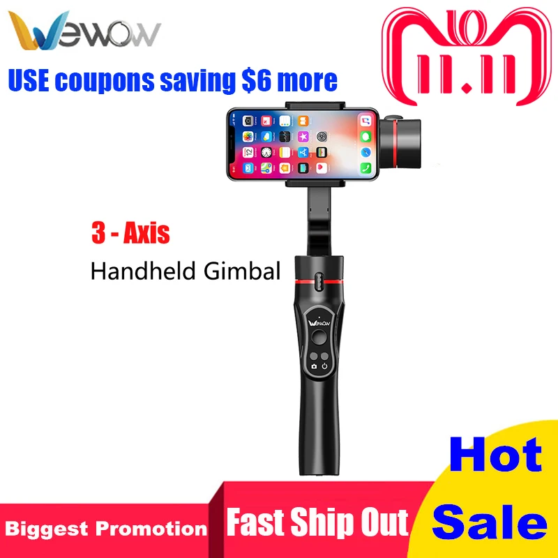

Wewow A5 3-Axis Handheld Gimbal Stabalizer APP Remote Control For Mobile Smartphone IPhone X 8 Plus Xiaomi PK Smooth Q/Smooth 4