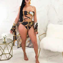 Привлекательная Женская цепочка купального костюма купальники бикини набор пуш-ап бюстгальтер пляжный купальник пляжная одежда Дамский волнующий раздельный купальник пляжная одежда