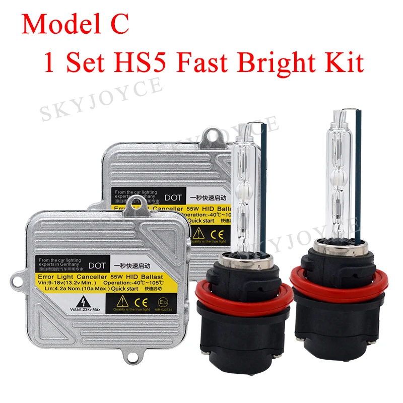 SKYJOYCE 55W HiLo Bixenon HS5 Motorcycle HID Bulb Kit DC 55W Fast Bright Ballast For PCX125 PCX 125 150 HS5 Motor Headlight Kit (5)