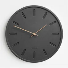 Chic Modern MDF Board Wall Clock Nordic Round Minimalist Fashion Gray Black Artistic Silently Suzuki Clock for Cafe Home Decor