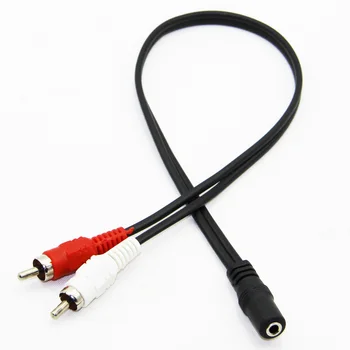 

30cm 3.5mm Audio Jack Female to 2RCA Male Audio Cable For Connecting PC to Amplifier