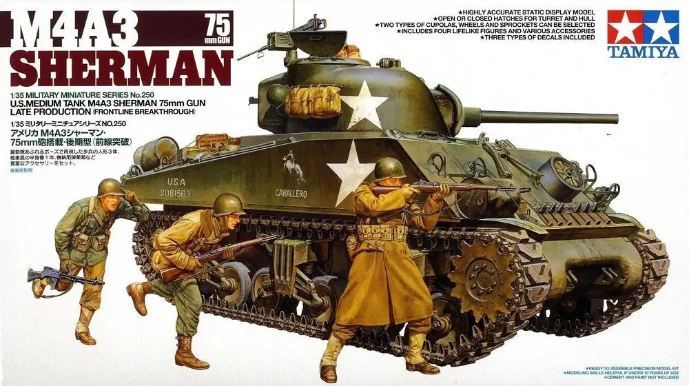 1/35 TAMIYA 35250 армии США M4A3 Шерман модель танка хобби