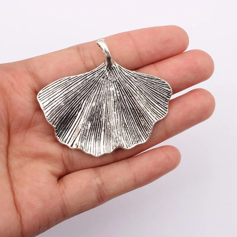 

4PCS Antique Large Tone Ginkgo Biloba Leaves Charms Pendants for Necklace Bracelet Making Jewelry Findings 53x44mm