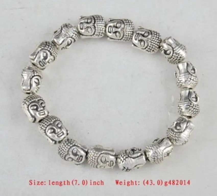 

Details about Details about Tibet Silver Buddha Heard Chinese Old HanBuddha Heard Chinese Old Handwork Amulet Elastic Bracelet