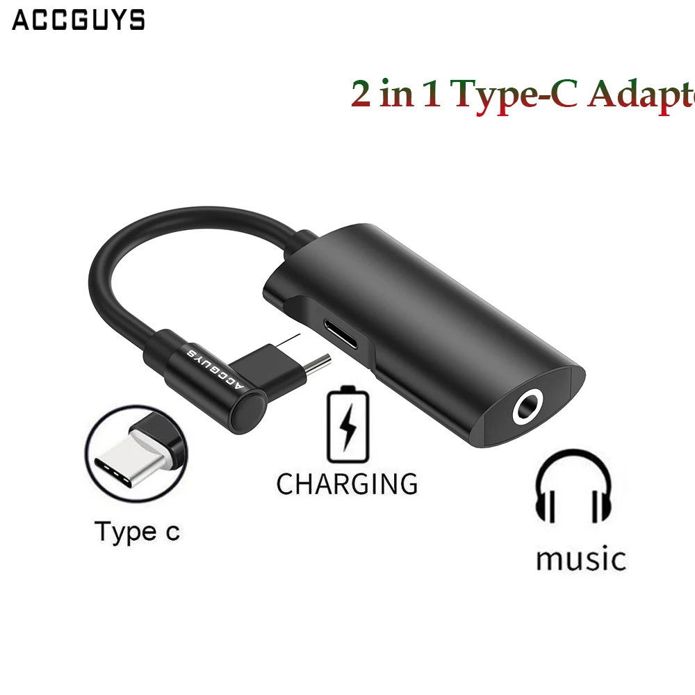 ACCGUYS USB Type C to 3.5mm Jack Adapter For Xiaomi Mi 8 6 Huawei P20 Pro Type C Charging Cable