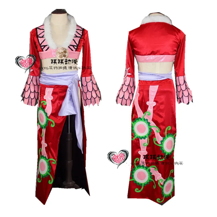 2017 One Piece Boa Hancock Cosplay Dressdress furdress patdress shirt cuff links AliExpress