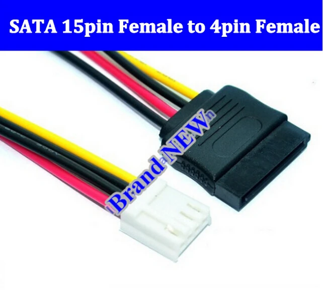 50pcs NEW Free shipping arrived SATA 15pin Female to 4pin Female