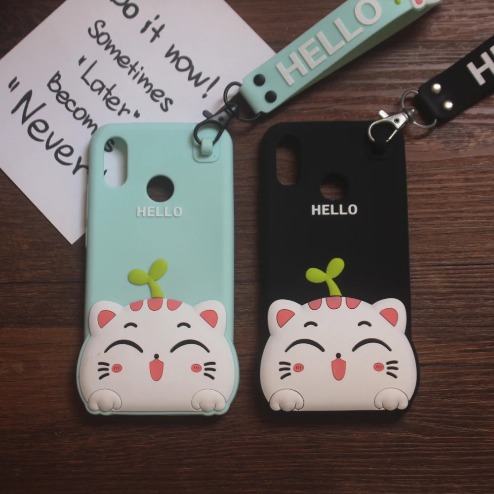

For Huawei P20 Lite Case 3D Soft Silicone Cartoon Smart Phone Lucky Cat Cover Shell Skin Fundas Coque Capa Protector Shockproof