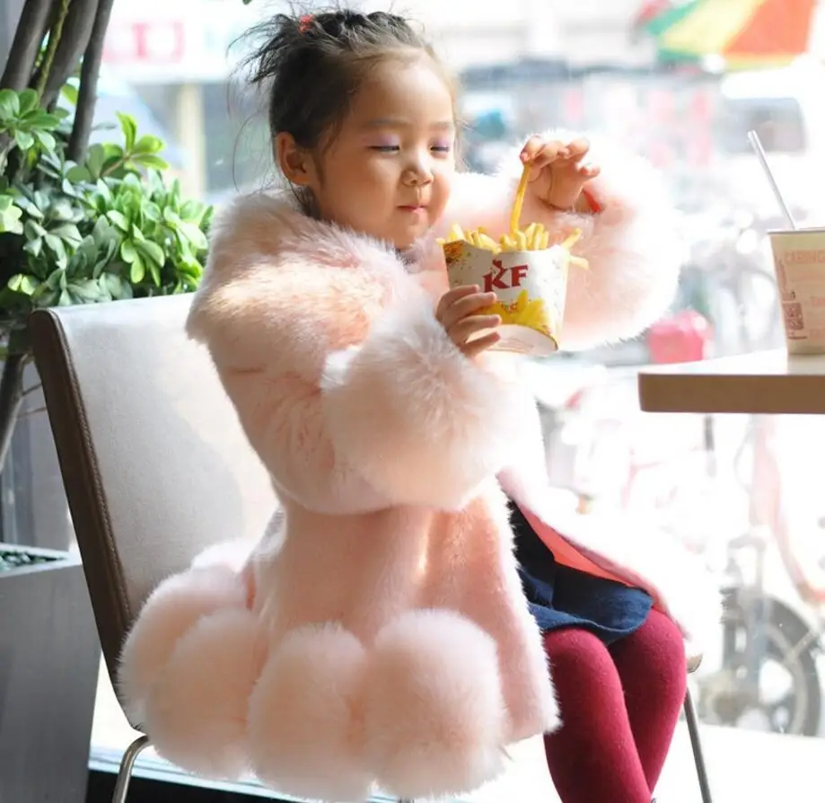 

Hot sales NEW FASHION CHILDREN GIRL WINTER SHELTER FAUX Baby Long Sleeve Winter Wedding Coat HW2023