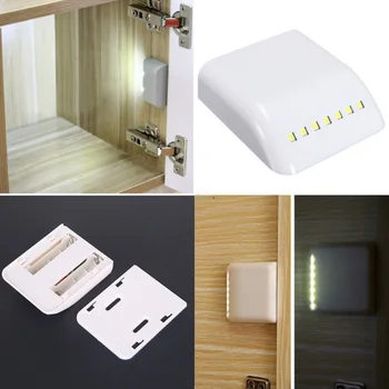 

7 LED Sensor Light Inner Hinge Night Lamp Cabinet Cupboard Closet Wardrobe AA Battery Light Kitchen Lighting
