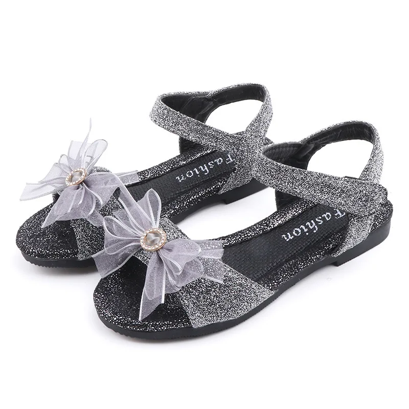 2019Summer New Little Baby Girl Shoes Kids Sandals soft bottom Bowtie Rhinestone princess Shoes Children Girls Sandal Pink 3-7T