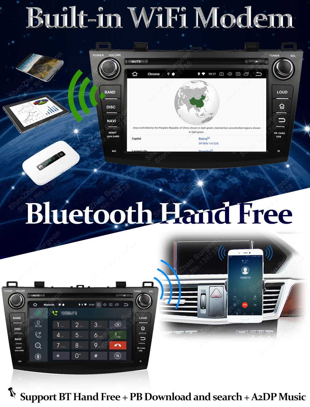 Flash Deal 8" Octa Core Android 8.0/Quad Core Android 8.1 Car DVD Player for Mazda 3 2010 2011 2012 2013 Car Radio Multimedia GPS Bluetooth 15