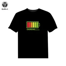 RUELK, мужской светодиодный светильник со звуком, светящиеся футболки для рок-дискотеки, вечерние футболки для диджея