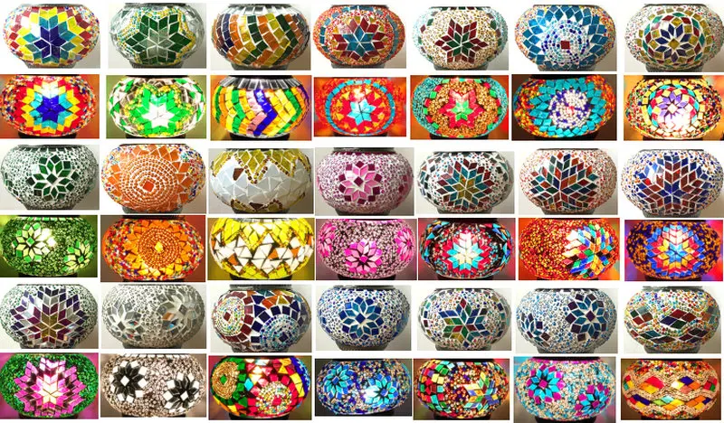 Lâmpadas para Casamento Sala de Estar Turco Mosaico Deco Quarto Candeeiros Mesa Artesanal Abajur Vidro Lâmpada 2 artesanal abajur vidro lâmpada mosaico