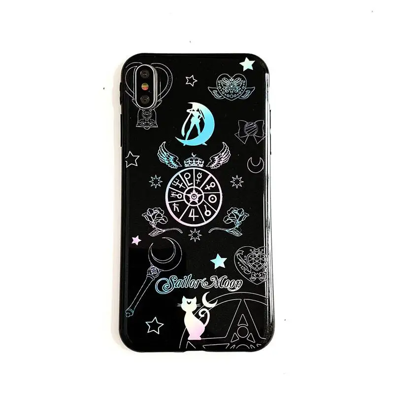 Милый модный мягкий чехол для телефона Sailor Moon для IPhone X XS MAX XR 8 7 6 6 S plus матовые силиконовые чехлы для девочек coque fundas capa - Цвет: mao