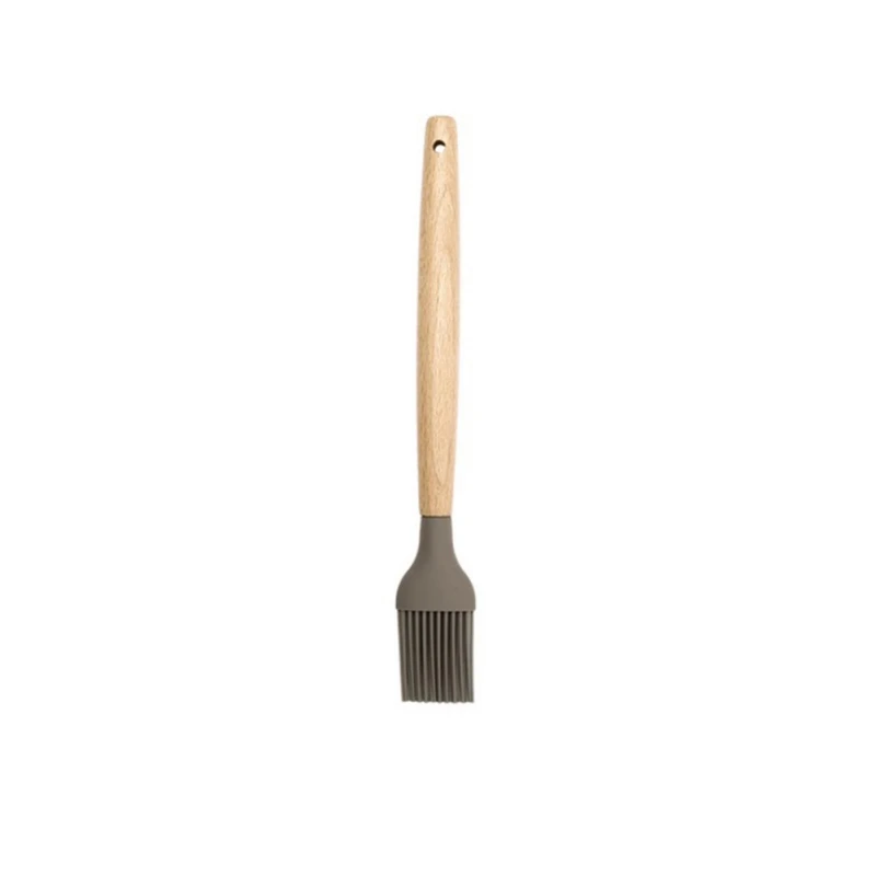 Силиконовые кухонные принадлежности гаджеты с деревянной ручкой кухонные инструменты набор кухонных принадлежностей лопатка Черпак ложка домашние кухонные инструменты W1 - Цвет: B