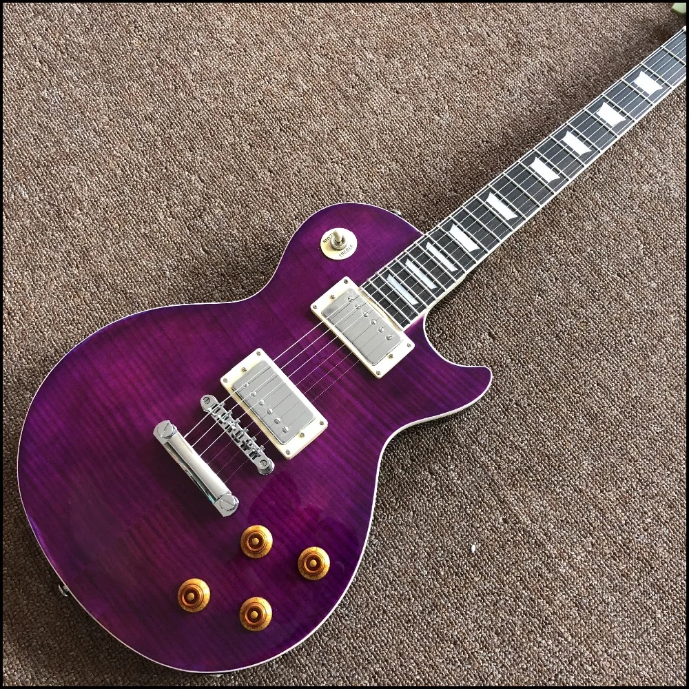 

new Chinese Vicers purple electric guitar with chrome hardware , black color of back guitar ,high quality hot selling guitarra