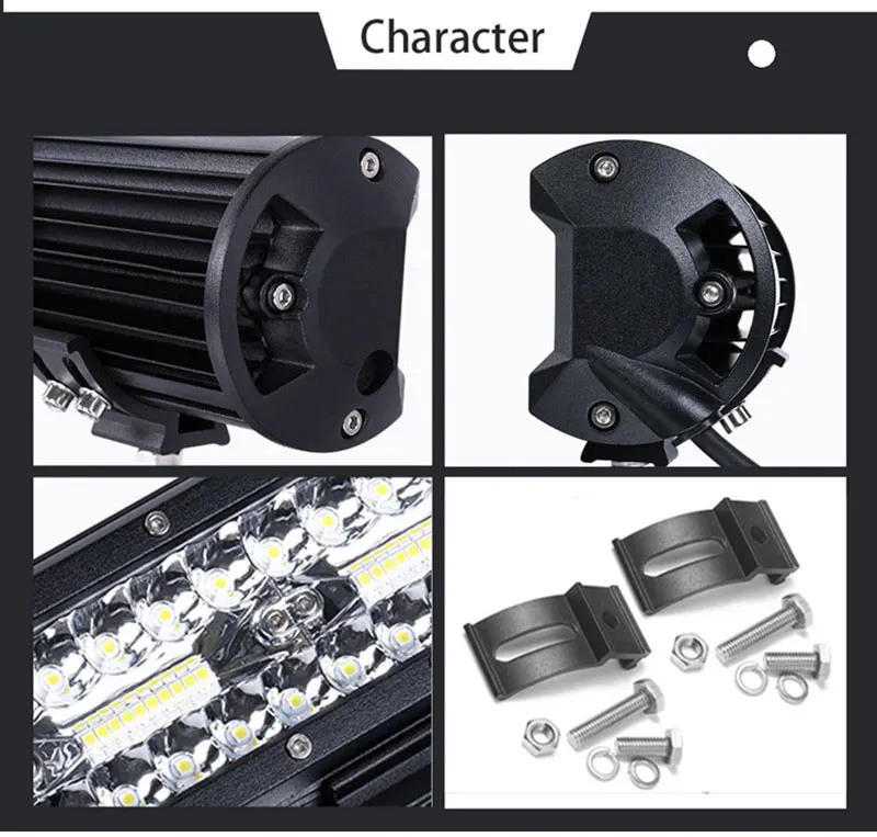Светодиодный светильник бар 4, 7, 10, 12, 15, 18, 20 дюймов три ряда 4X4 внедорожный Автомобильный светодиодный рабочий светильник 60 Вт 120W 180W 240W 300W 360W 420W для внедорожник трактор