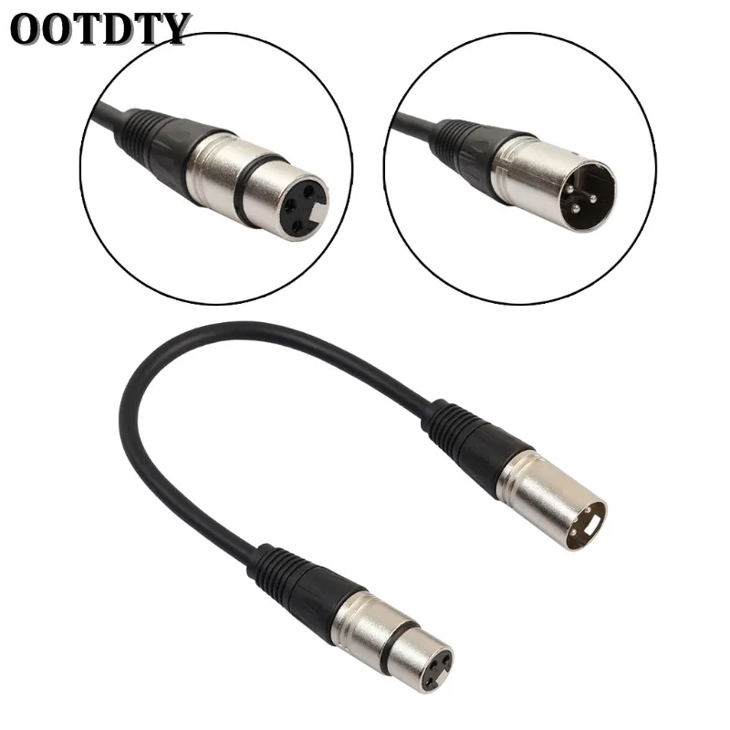 Кабель для микрофона OOTDTY 1 фута экранированный сбалансированный 3-контактный XLR